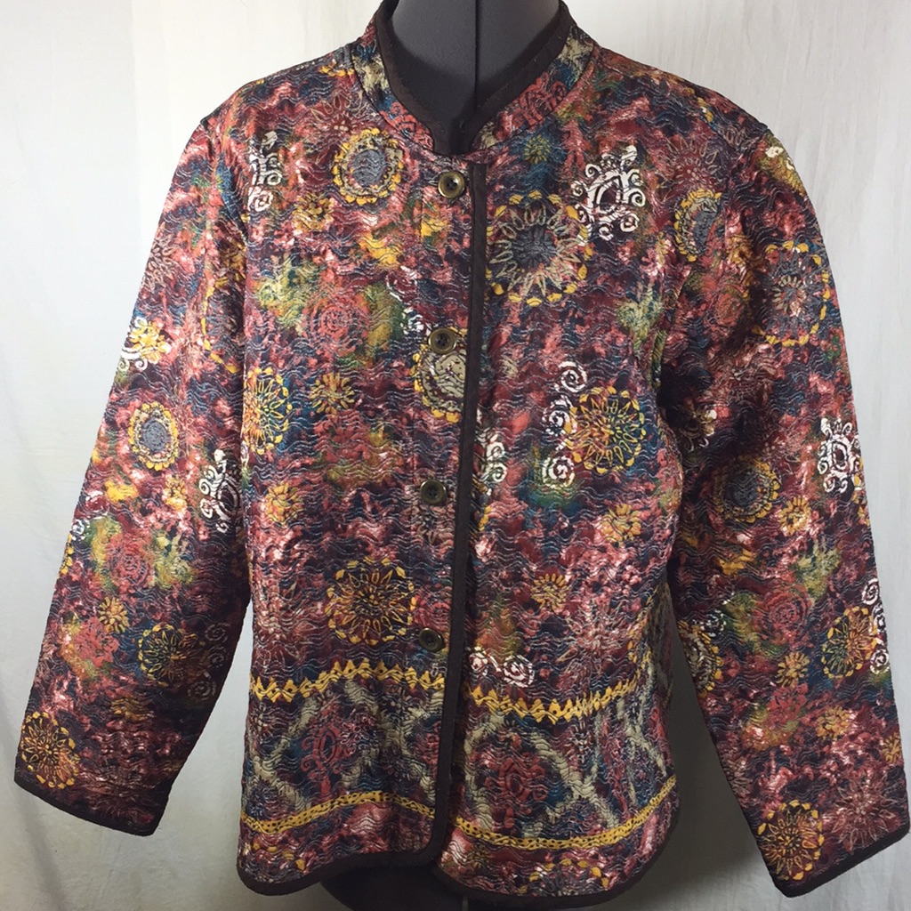 Reversible Button Front Multi Colored Jacket